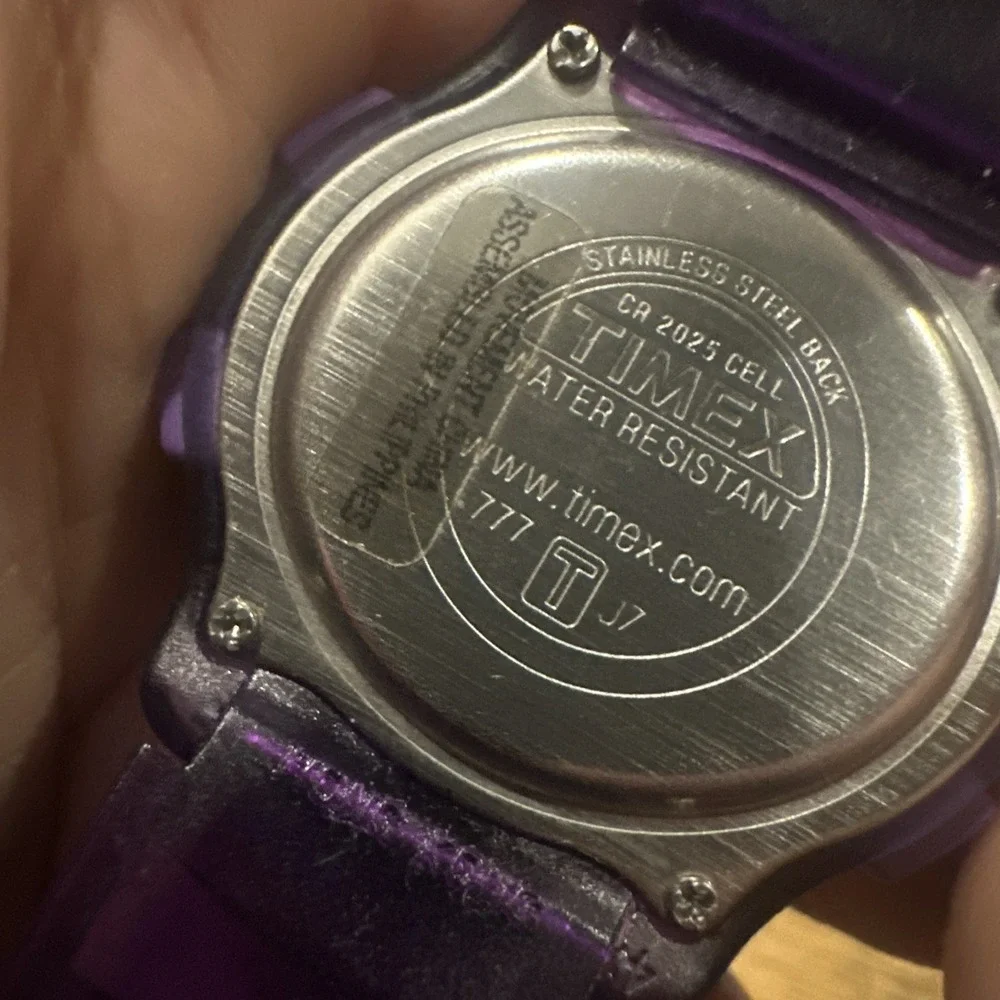Vintage TIMEX Purple Floral Rare Digital INDIGLO Unisex Watch Fro Repair